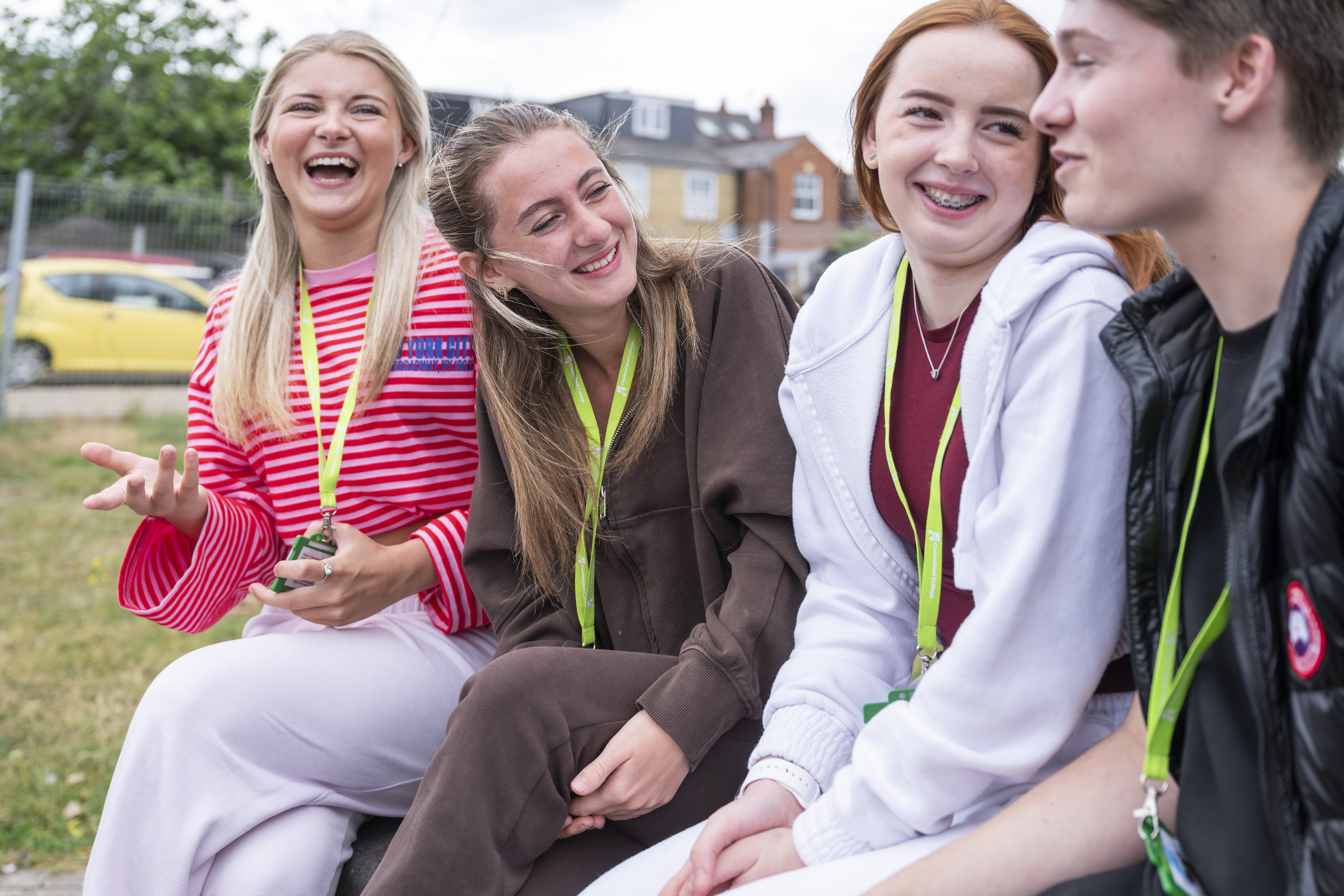 A group of Chelmsford College learners together on campus
